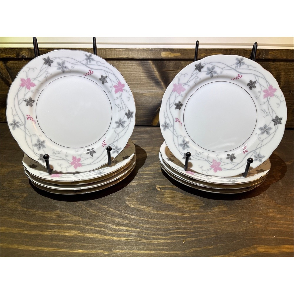 Crescent~Fine China Twilight 9 Pc Set 6 1/4" x 1/2" Bread Plates